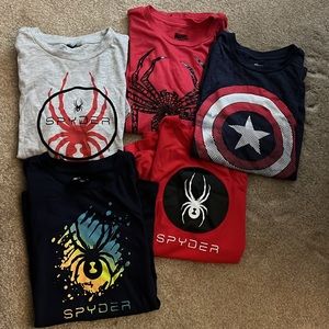 Lot of 5 Boys Short Sleeve T-Shirts Size 10/12 in Good Condition Marvel Spyder